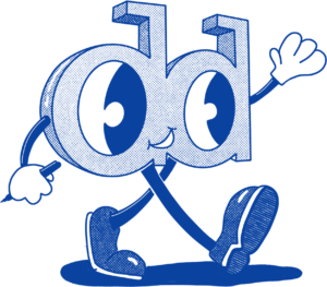 DeeDee logo mascot saying hi